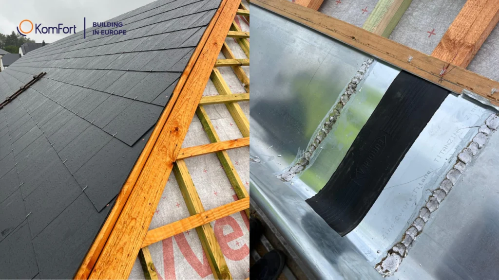 Installation de toit en ardoise